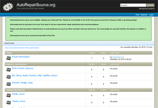 Autorepairsource.org sample screen shot